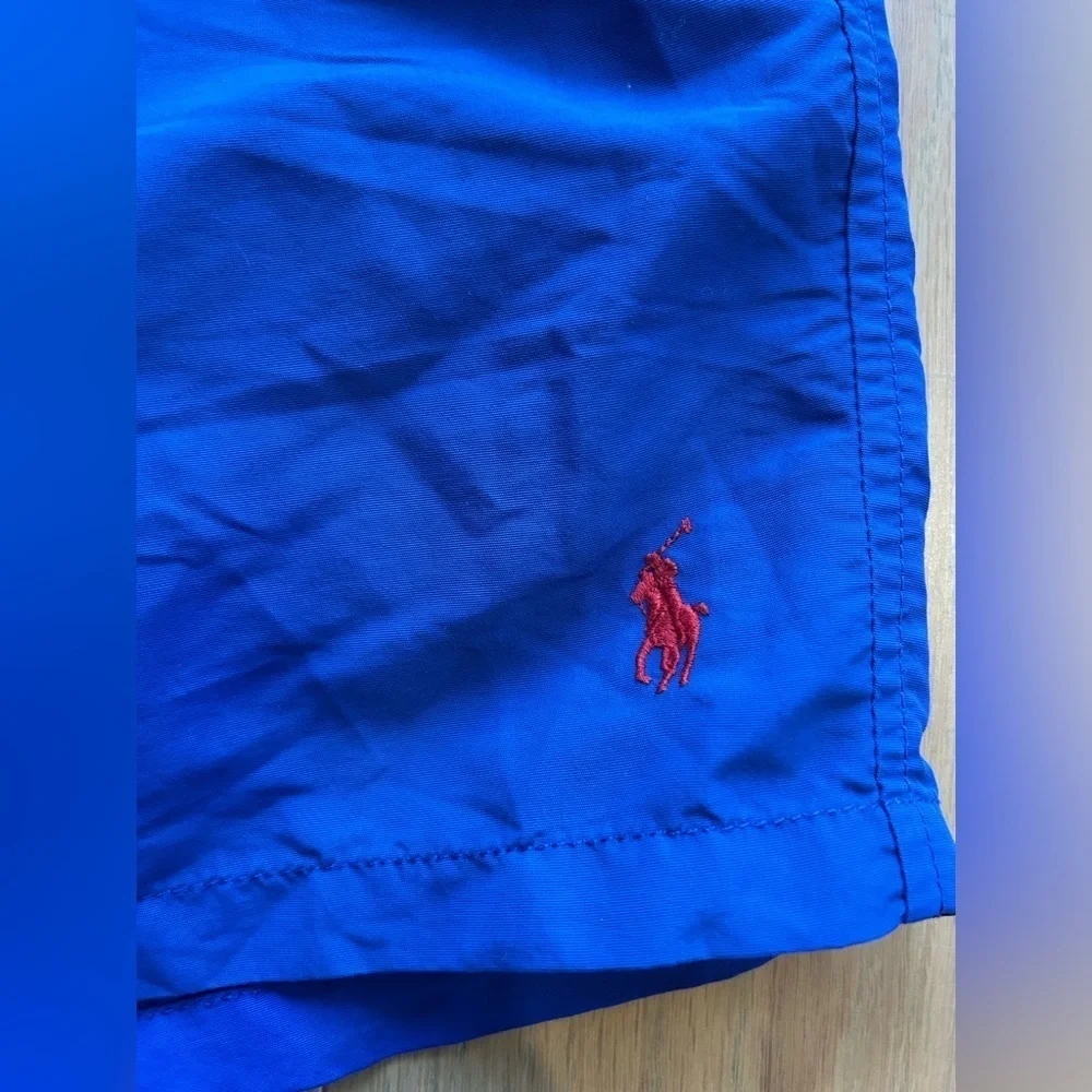 Polo Ralph Lauren Blue Swim Trunks with Red Pony Logo